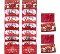 Lot de 2 enveloppes de Noël pour espèces, porte-monnaie avec 6 emplacements pour espèces, porte-cartes surprise, carte cadeau de vacances pour femmes, hommes, filles, garçons, maman, papa, Père Noël