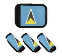 Lot de 2 enveloppes de poignée de bagage multi-usages pour accessoires de voyage, Drapeau Sainte Lucie, one sizex2