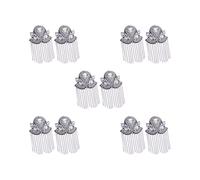Lot de 2 épaulettes à franges en métal de luxe pour anniversaires, pulls et amis Argenté, 4.65X3.94In, Plastique, comme description