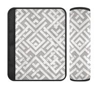 Lot de 2 épaulettes géométriques rectangulaires pour ceintures de sécurité - Protège votre cou et vos épaules - Gris