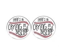 Lot de 2 épingles à boutons circulaires « There's No Crying in Baseball » - Épinglettes inspirantes pour sports de baseball - Épinglettes en alliage métallique pour homme et femme