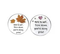 Lot de 2 épingles à boutons « Note to Self Slow Down You're Doing Great » - Épinglettes inspirantes et motivantes - Badges en alliage métallique pour homme et femme