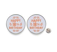 Lot de 2 épingles à boutons pour 18e anniversaire - Badges de fête ronds de 3,6 cm - « IT IS MY 18th Birthday » et « Happy 18th Birthday » - Accessoires amusants pour unisexe, One size, Métal, Pas de