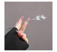 Lot de 2 épingles à cheveux en alliage pierre lune for femmes, style ancien, queue papillon, couvre-chef tendance métal pour Cheveux DIY Accessoire(Style A)