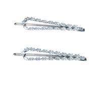 Lot de 2 épingles à cheveux en cristal avec strass Bobby Pin Diamant Barrettes à cheveux Pince à cheveux Bijoux en métal pour le quotidien, les fêtes, les mariages, la Saint-Valentin, argent A
