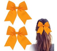 Lot de 2 épingles à cheveux en forme de nœud orange, motif spirale, accessoires à cheveux pour femmes et filles, ruban long avec pince à cheveux en métal, barrettes à cheveux