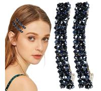 Lot de 2 épingles à cheveux pour femme, barrettes françaises en strass de 6, 1 cm, pinces crocodile faciles à épingler pour améliorer le look quotidien, accessoires pour femmes et filles, décoration d