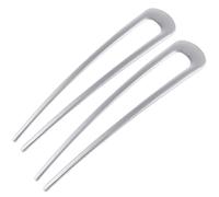 Lot de 2 épingles à cheveux simples en métal en forme de U, épingles à cheveux de style français pour femme et fille, fourchettes à cheveux, épingles à cheveux pour chignons (argenté)