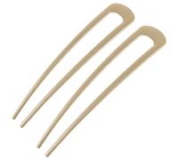 Lot de 2 épingles à cheveux simples en métal en forme de U, épingles à cheveux de style français pour femme et fille, fourchettes à cheveux, épingles à cheveux pour chignons (doré)