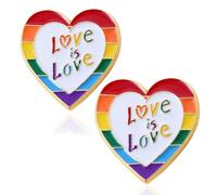 Lot de 2 épingles à dos en émail pour sac à dos, chapeau et revers - Accessoires LGBTQ - Love is Love