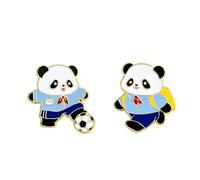Lot de 2 épingles à épinglettes en émail en forme de panda mignon de style universitaire pour remise de diplôme, fête d'anniversaire, Nouvel An, Noël, 3 cm, métal, sans pierre précieuse, 3cm(1.2