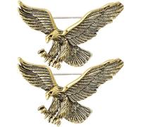 Lot de 2 épingles à revers pour homme, épingles à revers en forme d'aigle vintage doré, broches pour costume de carrière, smoking chemises, cravate, chapeau, écharpe pour petit ami, père, annivers