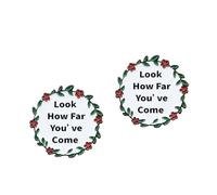 Lot de 2 épingles de motivation en émail - « Look How Far You 've Come », motif floral, matériau en alliage, cadeaux inspirants