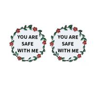 Lot de 2 épingles de soutien et de soin - « You Are Safe With Me » en alliage floral, cadeaux de compassion