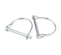 Lot de 2 épingles de sûreté en acier au carbone galvanisé avec revêtement en zinc et clip semi-circulaire robuste pour verrouillage fiable de l'attelage de remorque