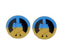 Lot de 2 épingles en alliage émaillé avec symbole de paix en forme de drapeau de l'Ukraine, badges de solidarité bleus et jaunes, épingles anti-guerre