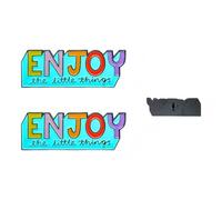 Lot de 2 épingles en émail avec citations inspirantes « Enjoy the Little Things » - Pour homme et femme