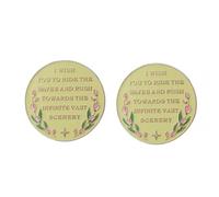 Lot de 2 épingles en émail avec inscription « I wish you to ride the waves and rush towards the infinite vaste scenery » - 4,1 cm - Message de remise de diplôme - Accessoire de Noël