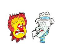 Lot de 2 épingles en émail The Year Without A Santa Claus Heat and Snow Miser | Accessoires pour cordon, sac à dos