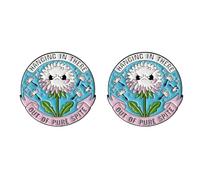 Lot de 2 épingles en forme de pissenlit - « Hanging In There Out of Pure Spite » - Épingles de motivation en émail - Accessoires drôles, résistants et rebelles pour un usage quotidien