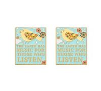 Lot de 2 épingles fantaisistes en émail motif oiseau - « The Earth Has Music for Those Who Listen » - Épingles florales inspirées de la nature - Cadeaux inspirants pour les amoureux de la nature