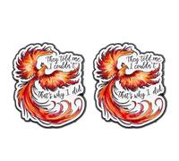 Lot de 2 épingles inspirantes en forme de phénix - Épingles de motivation en alliage émaillé avec citation « They Told Me I Couldn't, That's Why I Did » - Accessoire de bijoux d'autonomisation