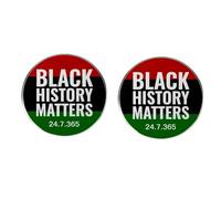 Lot de 2 épingles noires History Matters, rouge, noir, vert, panafricain, épinglette ronde en alliage de 3,0 cm, 61 cm, 7,2 cm, 365 broches pour veste, sac à dos, chapeau
