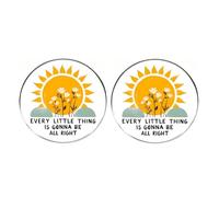 Lot de 2 épinglettes « Every little Thing is Gonna be All Right » - Épingles à proverbe inspirantes - Badge en alliage de tournesol optimiste - 3 cm - Métal - Sans pierre précieuse, 3cm(1.2"), Métal