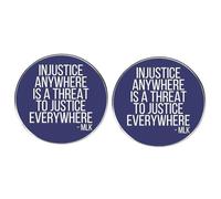Lot de 2 épinglettes Injustice Anywhere is a Threat to Justice Everywhere, avec citations inspirantes et motivantes en alliage métallique pour homme et femme, 3cm(1.2"), Métal, Pas de gemme