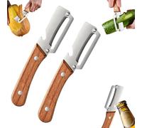Lot de 2 Éplucheur Multifonction en Acier Inoxydable, 2 en 1 Éplucheur de Légumes Multifonctionnel avec lame et Ouvre-Bouteille en Acier Inoxydable ultra Tranchant, pour Fruits, Citrouille, Papaye