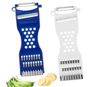 Lot De 2 éPlucheurs De Cuisine Multifonctions En Plastique, RâPe Pour Carottes, éPluchez Facilement Les Fruits Et LéGumes, Lavable Au Lave-Vaisselle (Bleu et Blanc)