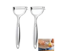 Lot de 2 Éplucheurs de Légumes Acier Inoxydable - Ergonomiques, Multifonctionnels et Durables - Lame Ultra-Tranchante pour Pommes de Terre, Carottes, Fruits et Asperges