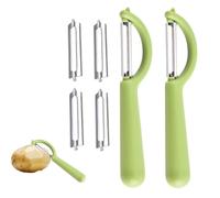 Lot de 2 éplucheurs universels en acier inoxydable avec 4 lames de rechange compatibles avec Tupperware, WMF, Fackelmann, éplucheur de pommes de terre Solingen, éplucheur de fruits, éplucheur à