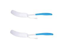 Lot de 2 éponges à long manche pour douche, bain et nettoyage du corps, application facile de lotion, brosse pour le corps sec, accessoires de bain, applicateur de crème pour le dos