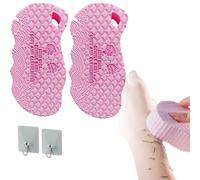 Lot de 2 éponges de bain exfoliantes magiques 3D ultra douces, adaptées à tous les types de peau pour enlever les peaux mortes, réutilisables, adaptées à toute la famille (2 x rose)