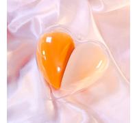 Lot de 2 éponges de beauté pour maquillage liquide et crème, couverture à construire, éponge de fond de teint pour base naturelle, mousse sans latex avec boîte de rangement, orange A20