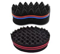 Lot de 2 éponges de coiffeur pour cheveux bou s magiques bou s - Brosse double face - 2 en 1 - Éponge pour cheveux bouclés style afro