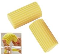 Lot de 2 éponges dépoussiérantes Magiques, Attrape-poussière, éponges dépoussiérantes Magiques pour Le Nettoyage des Stores et des Stores en Bois. Bouches d'aération, miroirs (Jaune)