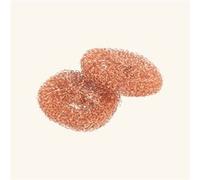 WENKO Kupfer-Putzlinge Cobi, 2er Set Kupfer-Schwämme zur kratzfreien & schonenden Reinigung gegen hartnäckigen Schmutz, für Edelstahl, Glaskeramik & Porzellan, langlebig, rostfrei, je Ø 9 x 2,2 cm