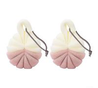 Lot de 2 éponges exfoliantes en forme de tortue avec maille douce pour une mousse riche et un nettoyage doux de la peau, éponges de douche roses et bleues (rose)