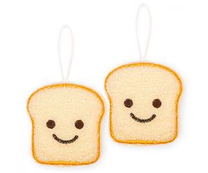 Lot de 2 éponges grattoirs Toast - Kikkerland - Beige -