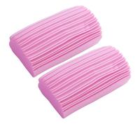 Lot de 2 éponges roses lavables avec rainures - Éponge de nettoyage humide réutilisable - Pour stores, verre, plinthes