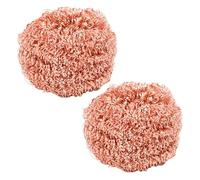 Lot de 2 épurateurs en cuivre, éponge en cuivre Robuste et Anti-Rayures, tampons à récurer réutilisables pour Fonte, Acier Inoxydable, grilles de Four, grilles, tampons à récurer