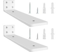 Lot de 2 Equerre Etagere Murale,Équerre Industrielle,Supports D'étagère Robustes,Support Étagère Mural en Métal Pour Étagères Ouvertes de Bricolage (Blanc,25 cm)