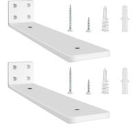 Lot de 2 Equerre Etagere Murale,Équerre Industrielle,Supports D'étagère Robustes,Support Étagère Mural en Métal Pour Étagères Ouvertes de Bricolage (Blanc,20 cm)