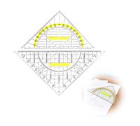 Lot de 2 équerres - 20 cm et 14 cm - Avec poignée - Triangle de géométrie précis pour la mesure de la longueur et de l'angle, idéal pour le dessin, la cartographie et la modélisation