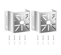 Lot de 2 équerres d'angle en acier inoxydable pour caméra Hikvision Fixation murale extérieure CCTV Surveillance Argenté 135 x 110 x 75 mm