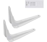 Lot de 2 équerres d'angle en acier inoxydable pour étagères murales - Support d'angle droit en forme de L avec vis - Charge maximale : 100 kg - 2 pièces (330 x 280 mm) - Matériel d'étagère