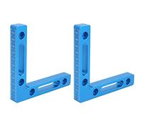 Lot de 2 équerres de Positionnement à 90 Degrés à Angle Droit, 5 Pouces Règle D'angle Droit Type L pour le Travail du Bois, Cadres Photo, Boîtes, Armoires ou Tiroirs - Bleu