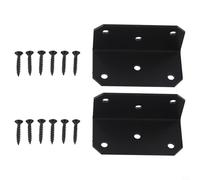 Lot de 2 équerres en L robustes pour bois et métaux, plaques de renfort d'angle en acier à 90 degrés avec trous, noir, 10,2 x 10,2 x 5,1 cm pour meubles, étagères, portes